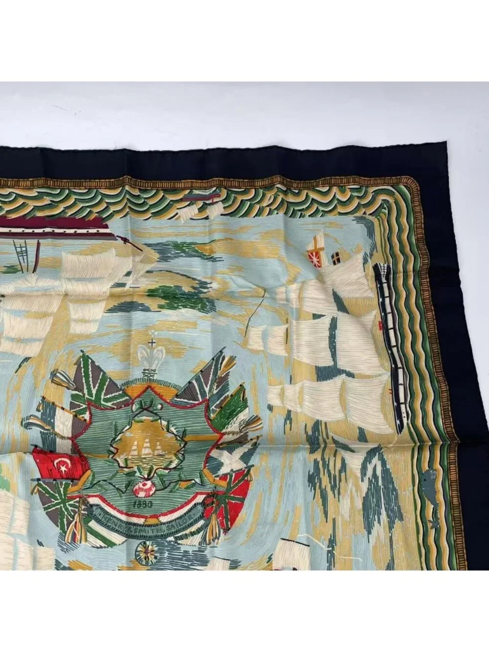 Hermes Scarf Carre 90 Silk Henry Smith Sailor Sailing Ship Voyage Multicolor